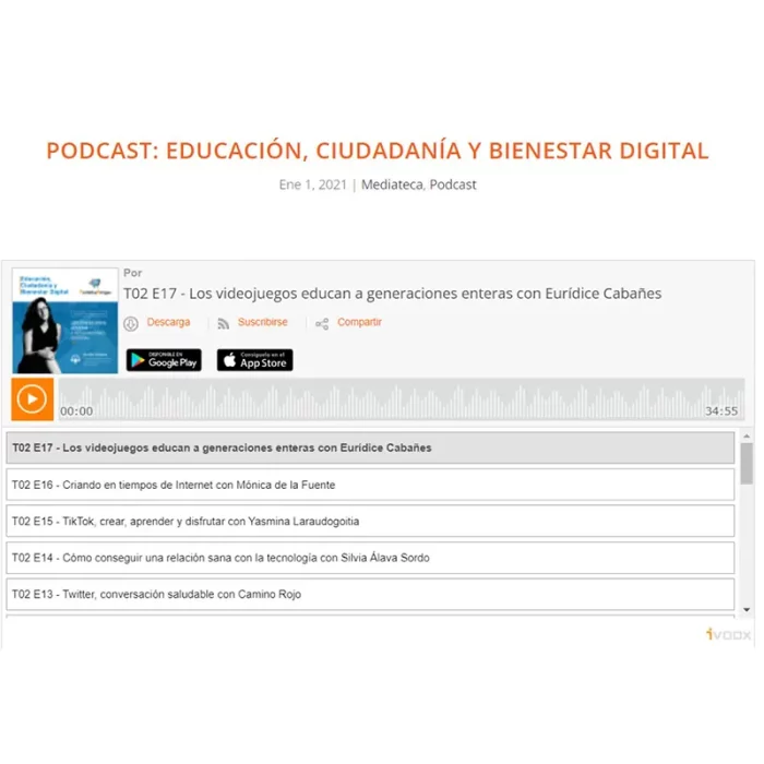 Podcast educación, ciudadanía y bienestar digital